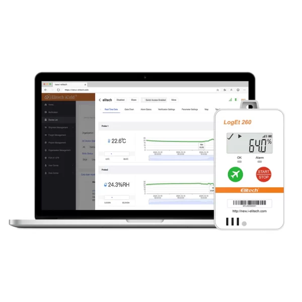 elitech 4g reusable real time temperature humidity data logger lightshocklocation built in sim card shadow dataairplane modecloud data storagesmsemailappweb ala