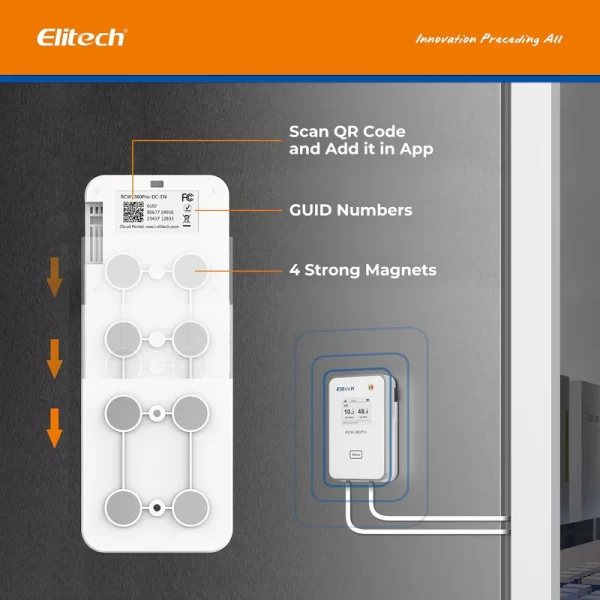 elitech 4g wireless remote real time iot temperature humidity monitor digital data logger appcloud data storage with dual external expansion channel needs probe