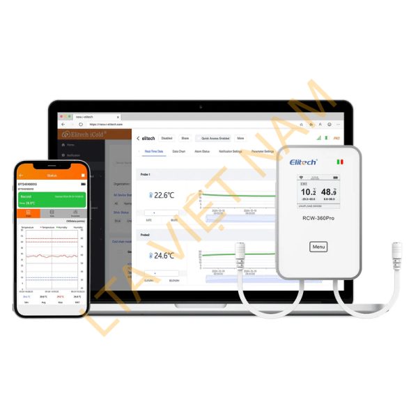 elitech 4gwifi real time temperature humidity co2 digital data logger diverse replaceable probes 100000 points cloud data storage smsemailappweb alarmdual exter