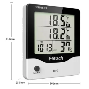 elitech bt 3 lcd indooroutdoor digital hygrometer thermometer humidity monitor with clock and minmax value 164465 1024x1024