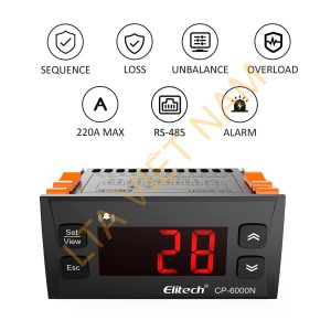 elitech cp 6000n current monitoring relays overload relays phase monitoring relays temperature control rs 485 communication 2 80a 30 200aelitech technology inc 768078 1024x1024