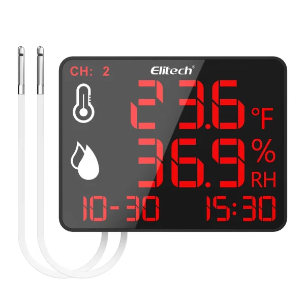 elitech high accuracy digital hygrometer thermometer bluetooth data logger 30000 points humidity temperature monitor with calibration certificate for audit for
