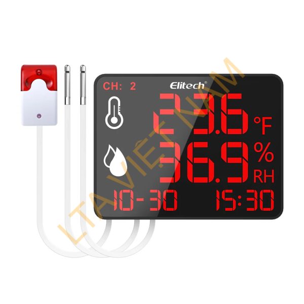 elitech high accuracy digital hygrometer thermometer bluetooth data logger 30000 points humidity temperature monitor with calibration certificate for audit for