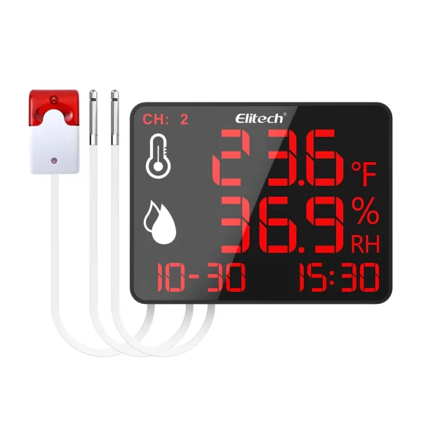 elitech high accuracy digital hygrometer thermometer bluetooth data logger 30000 points humidity temperature monitor with calibration certificate for audit for