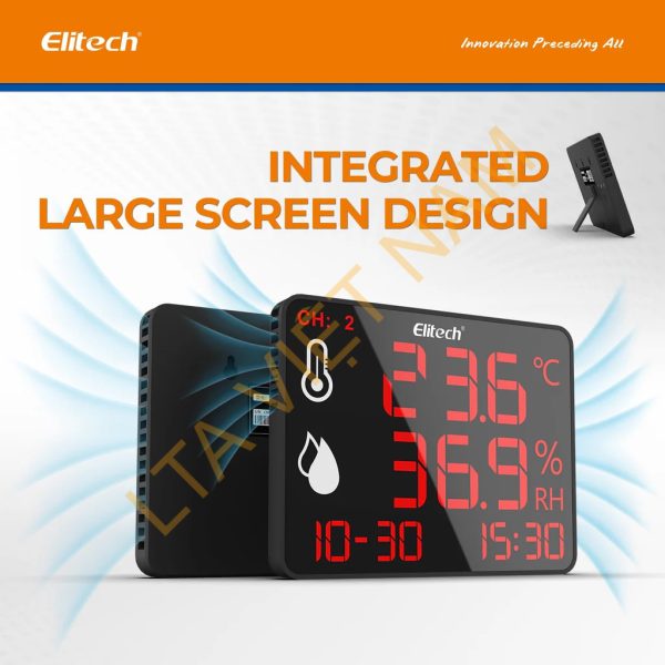 elitech high accuracy digital hygrometer thermometer bluetooth data logger 30000 points humidity temperature monitor with calibration certificate for audit for