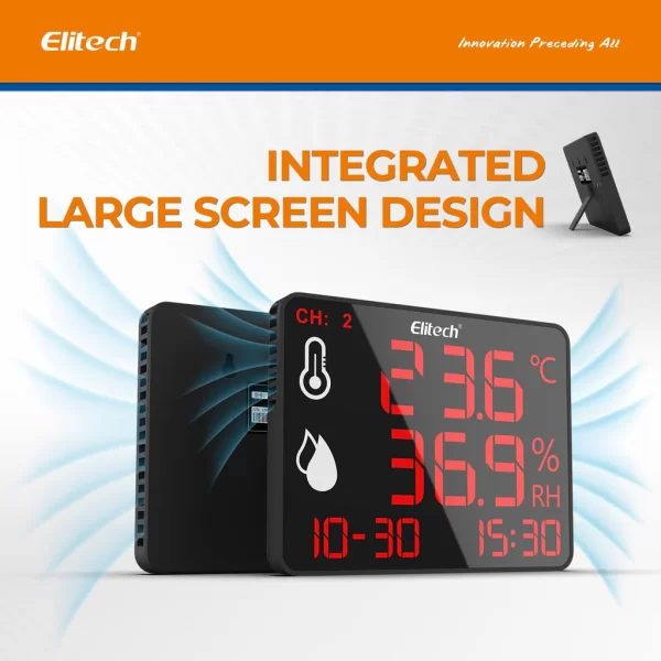 elitech high accuracy digital hygrometer thermometer bluetooth data logger 30000 points humidity temperature monitor with calibration certificate for audit for