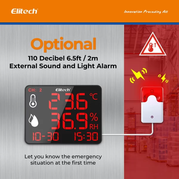 elitech high accuracy digital hygrometer thermometer bluetooth data logger 30000 points humidity temperature monitor with calibration certificate for audit for