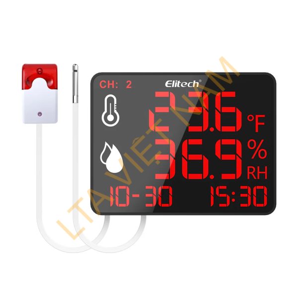 elitech high accuracy digital hygrometer thermometer bluetooth data logger 30000 points humidity temperature monitor with calibration certificate for audit for