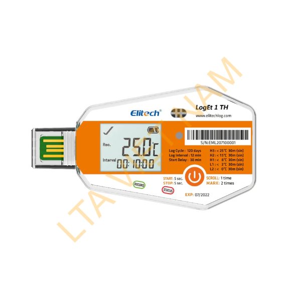 elitech loget 1 th single use temperature and humidity data loggerelitech technology inc