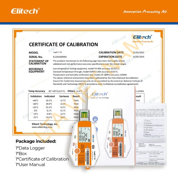 elitech loget 1 th single use temperature and humidity data loggerelitech technology inc