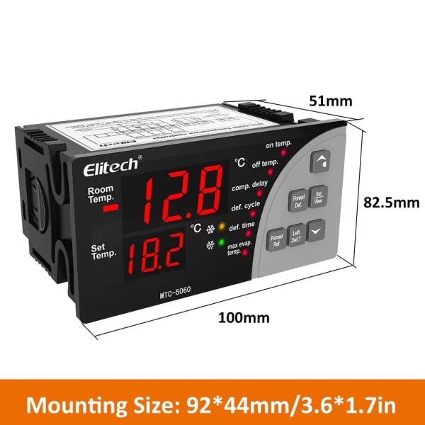 elitech mtc 5060 digital temperature controller universal thermostat cold room refrigerator cooling defrostelitech technology inc