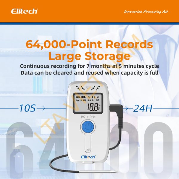elitech pdf usb digital temperature data logger reuseable recorder ddl 64000 points high accuracy shadow data built in buzzer auto pdf csv report windowsmacos s