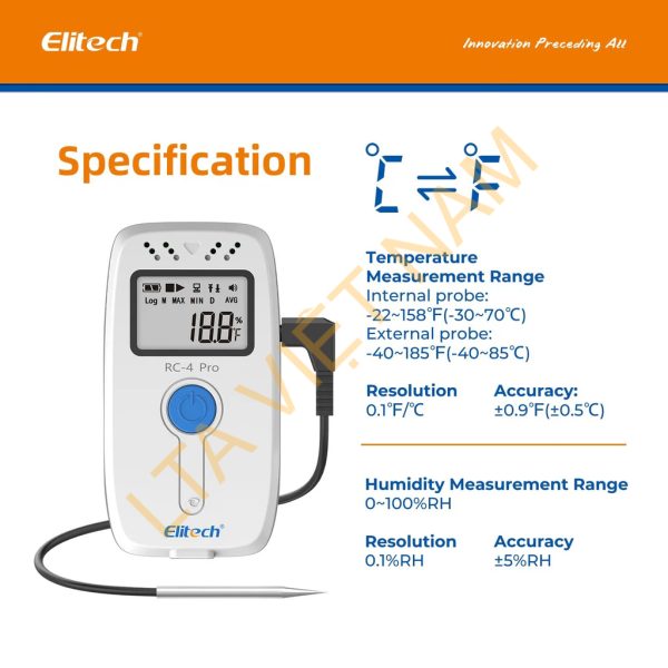 elitech pdf usb digital temperature data logger reuseable recorder ddl 64000 points high accuracy shadow data built in buzzer auto pdf csv report windowsmacos s