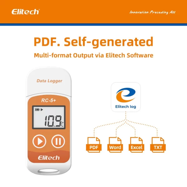 elitech rc 5 reusable usb temperature data logger with auto pdf reportelitech technology inc
