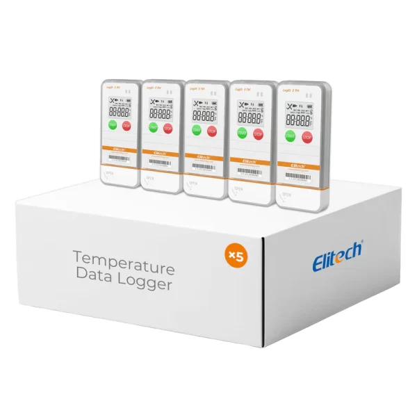 elitech usb digital temperature humidity data logger with shadow data reusable recorder 32000 points auto pdf csv report for windowsmacos refrigerator thermomet