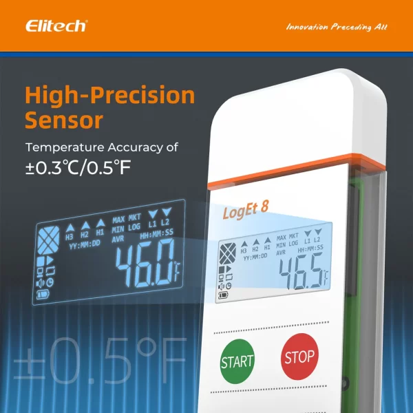elitech usb temperature humidity data logger reusable temperature recorder digital refrigerator thermometer high accuracy auto pdf report usb port 32000 points