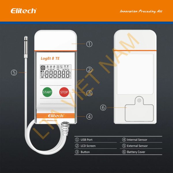 elitech usb temperature humidity data logger reusable temperature recorder digital refrigerator thermometer high accuracy auto pdf report usb port 32000 points