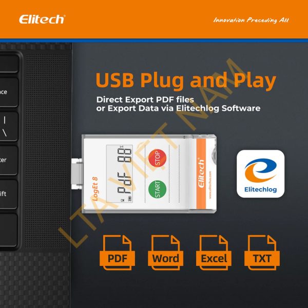 elitech usb temperature humidity data logger reusable temperature recorder digital refrigerator thermometer high accuracy auto pdf report usb port 32000 points