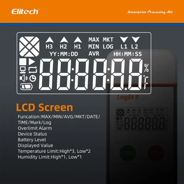 elitech usb temperature humidity data logger reusable temperature recorder digital refrigerator thermometer high accuracy auto pdf report usb port 32000 points