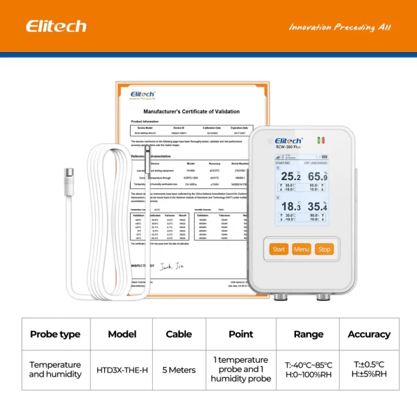 elitech wifi 4g cellulari real time digital temperature humidity light data logger with diverse replaceable probessold separately 100000 points cloud data stora