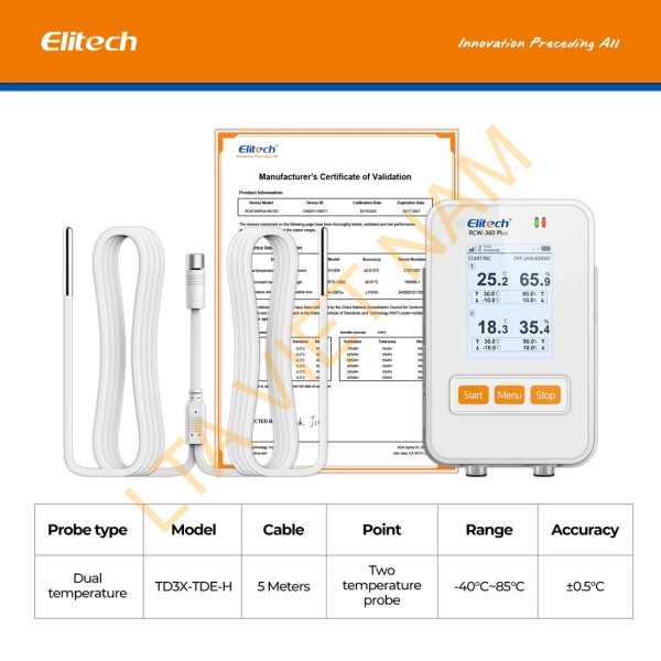 elitech wifi 4g cellulari real time digital temperature humidity light data logger with diverse replaceable probessold separately 100000 points cloud data stora