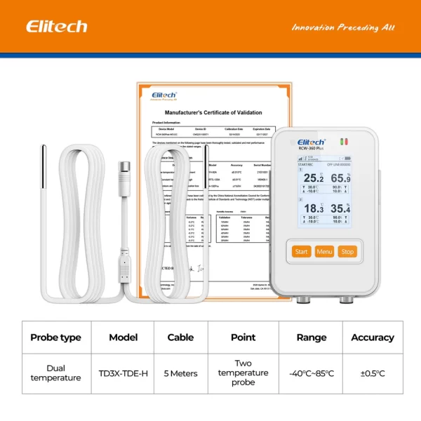 elitech wifi 4g cellulari real time digital temperature humidity light data logger with diverse replaceable probessold separately 100000 points cloud data stora