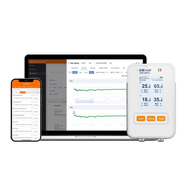 elitech wifi 4g cellulari real time digital temperature humidity light data logger with diverse replaceable probessold separately 100000 points cloud data stora