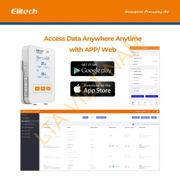 elitech wifi 4g cellulari real time digital temperature humidity light data logger with diverse replaceable probessold separately 100000 points cloud data stora