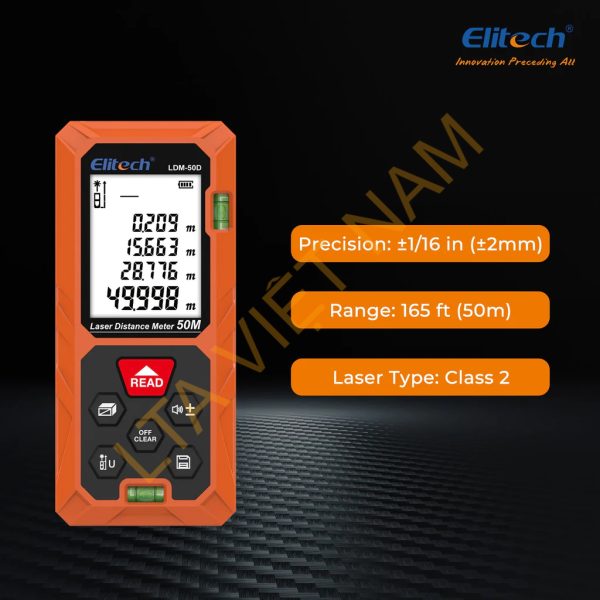 pre order elitech laser distance meter 165ft digital measure tool with areavolumepythagoras mode backlit lcd 99 data records 2mm accuracy ftinm unit switch idea