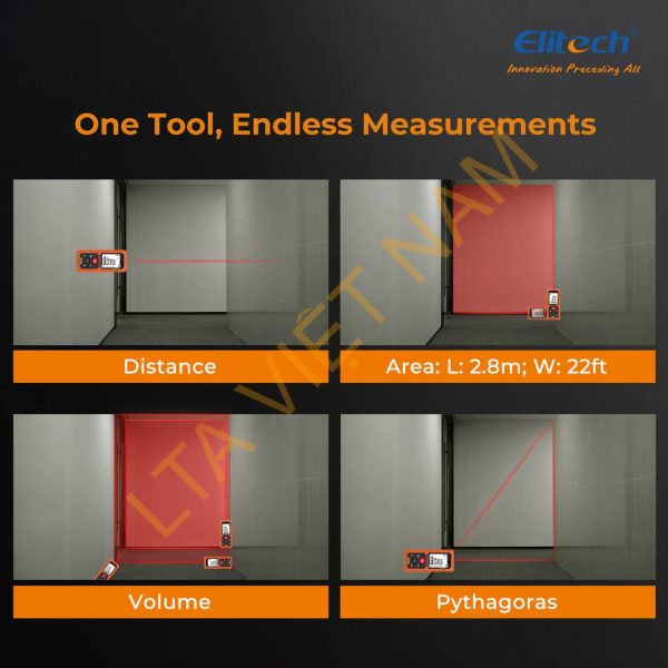 pre order elitech laser distance meter 165ft digital measure tool with areavolumepythagoras mode backlit lcd 99 data records 2mm accuracy ftinm unit switch idea