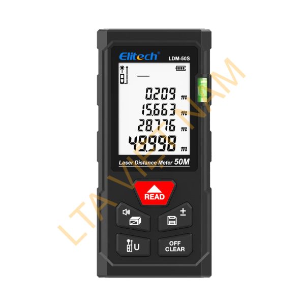 pre order elitech ldm 50s laser distance meter 165ft digital measure tool 2mm accuracy areavolumepythagoras modes backlit lcd 99 records unit switch for home di