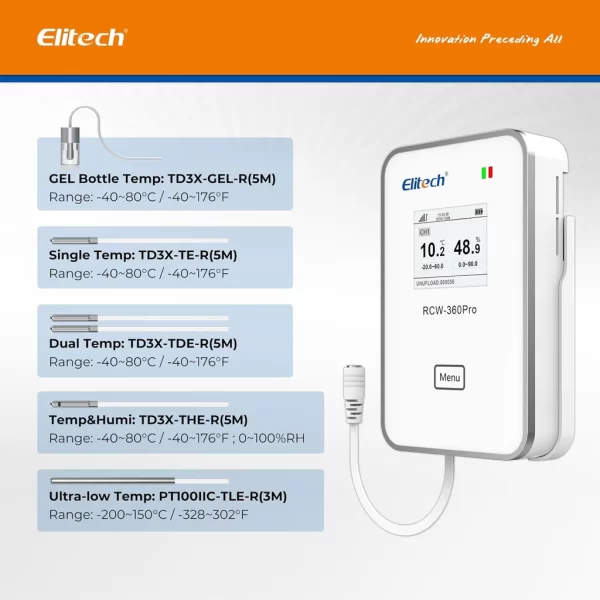 elitech external glycol bottle temperature probe temperature sensor matches with rcw 360pro device only monitor 40176 4080 audio plug connector 164ftelitech tec 441340 1024